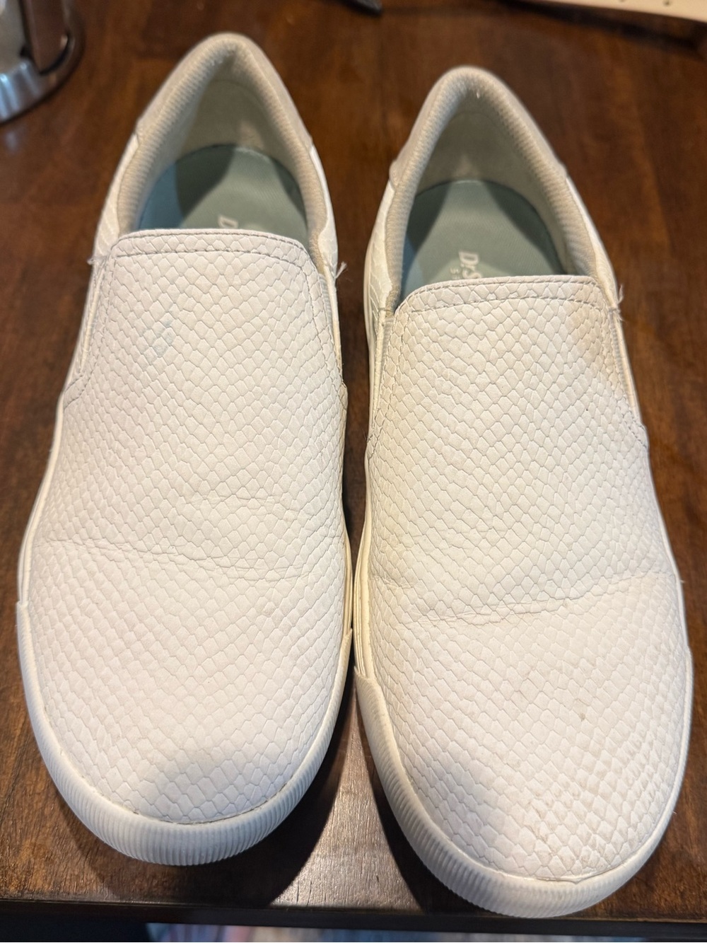 Dr. Scholl's Women's White Slip-On Textured Sneakers